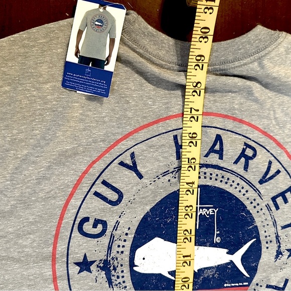 NEW with tags! Guy Harvey Gray T-Shirt Fishing theme red white blue size L men’s - Picture 6 of 8